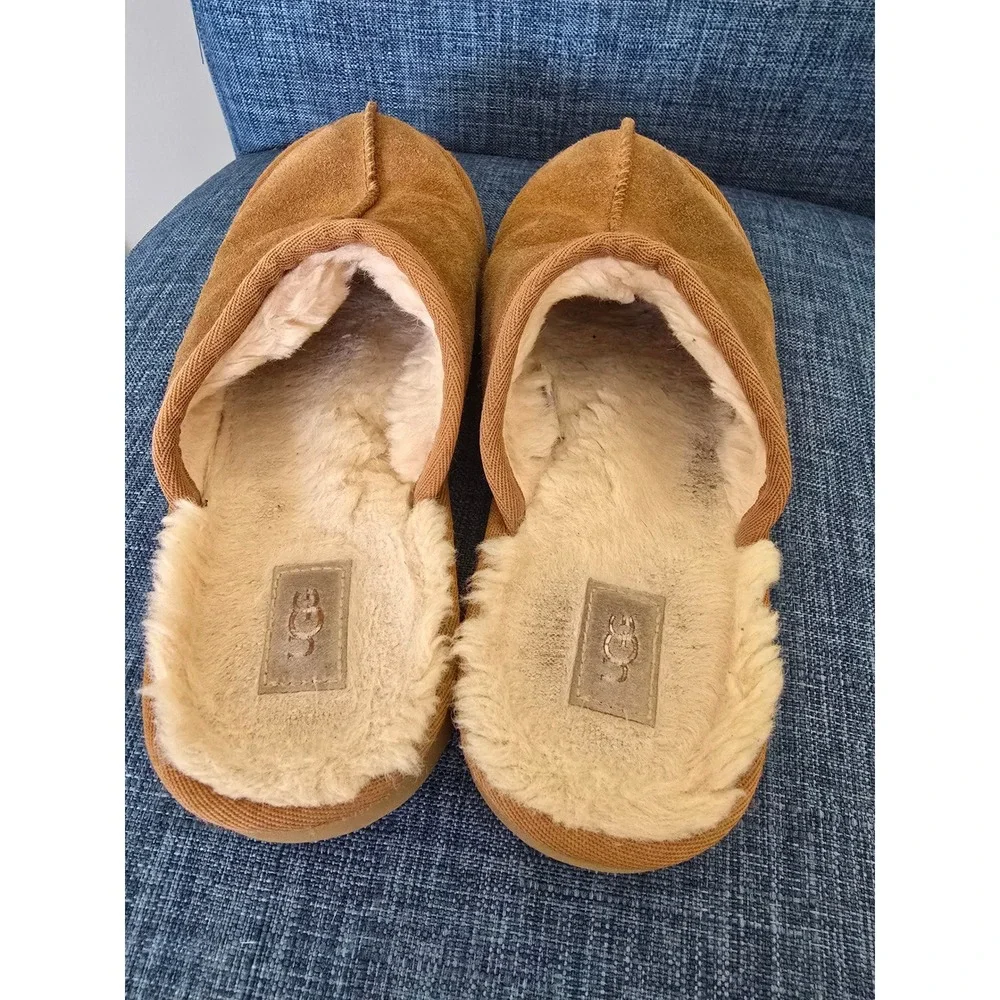 UGG Kids Scuffette II Chestnut Suede Sheepskin Slippers 1126382K Size 4